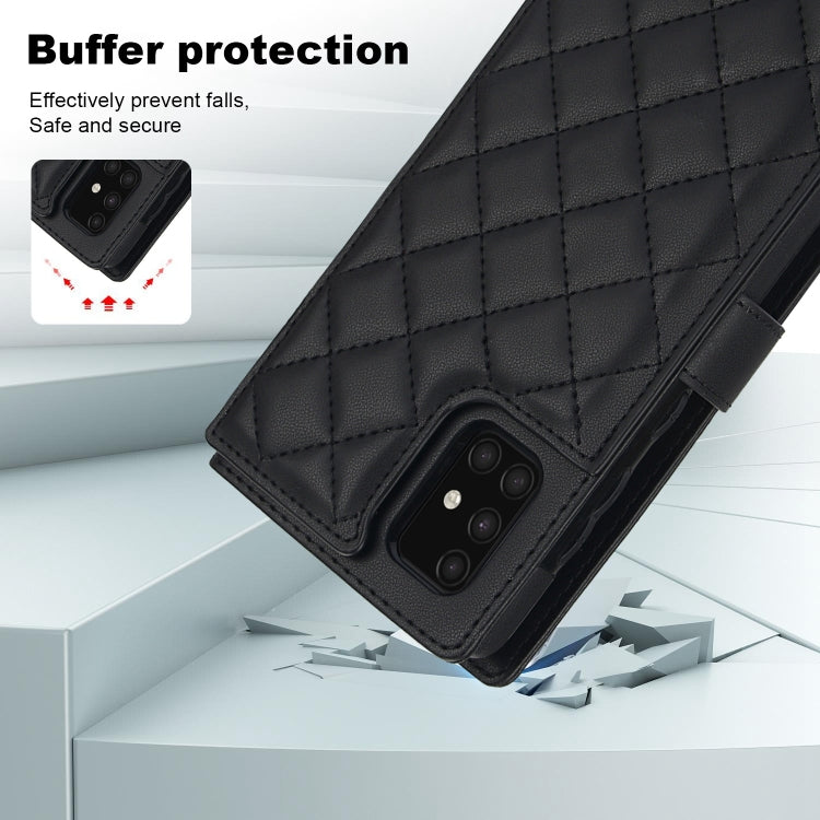 For Samsung Galaxy A71 4G Crossbody Multifunction Rhombic Leather Phone Case