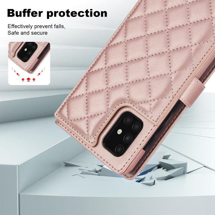 For Samsung Galaxy A71 4G Crossbody Multifunction Rhombic Leather Phone Case