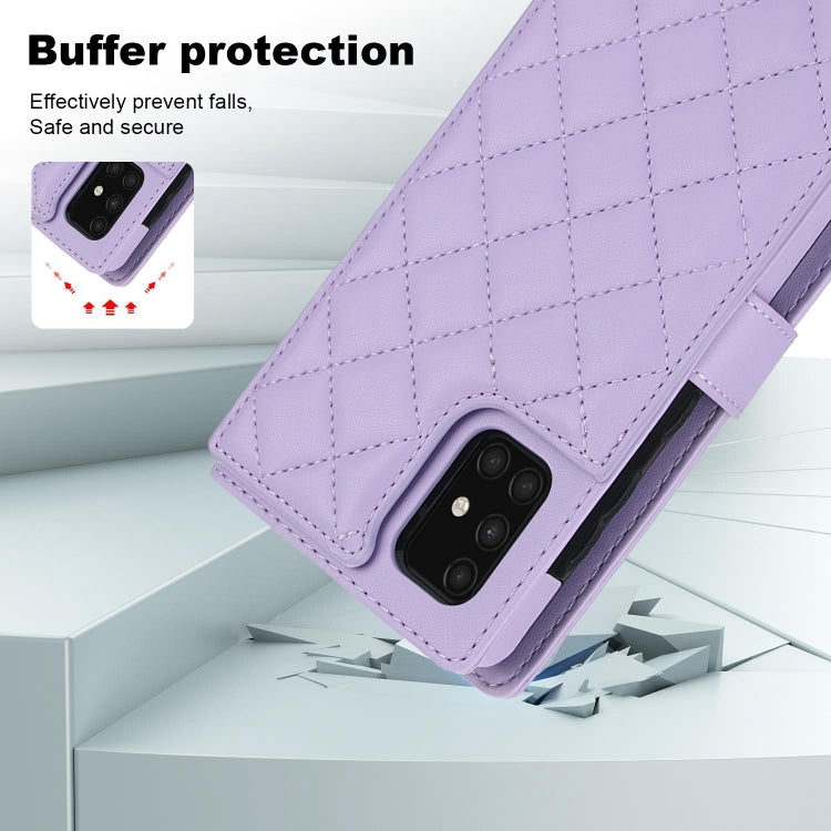 For Samsung Galaxy A71 4G Crossbody Multifunction Rhombic Leather Phone Case