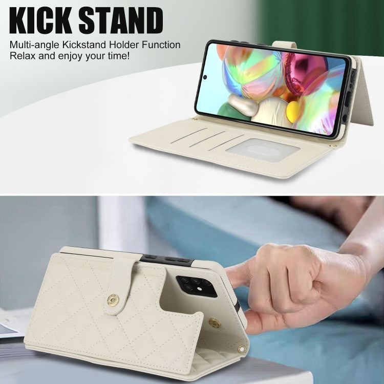 For Samsung Galaxy A51 4G Crossbody Multifunction Rhombic Leather Phone Case