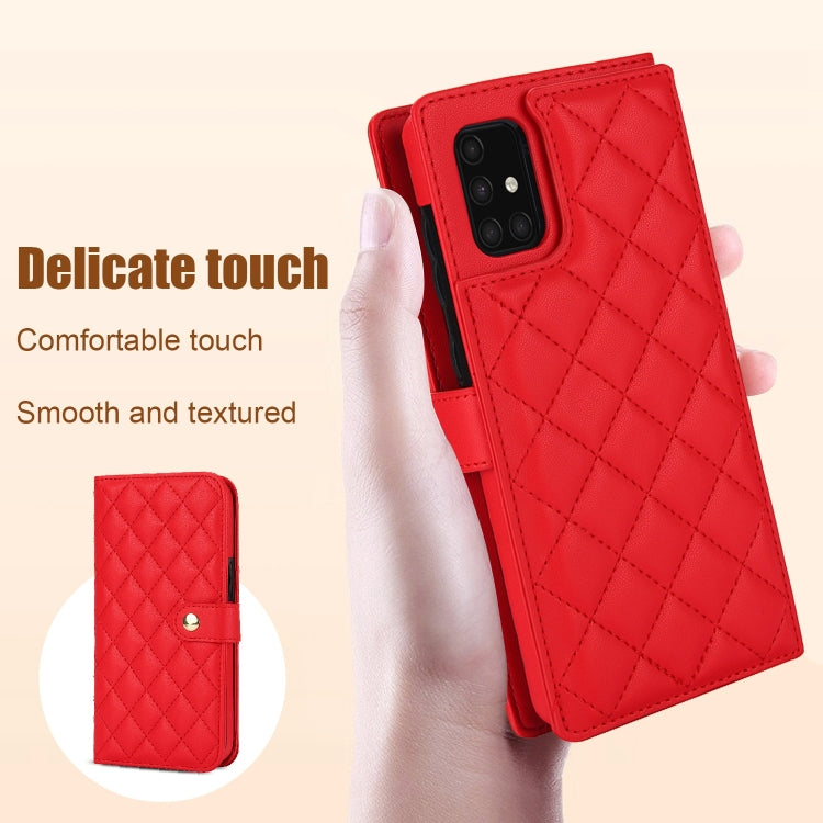 For Samsung Galaxy A51 4G Crossbody Multifunction Rhombic Leather Phone Case