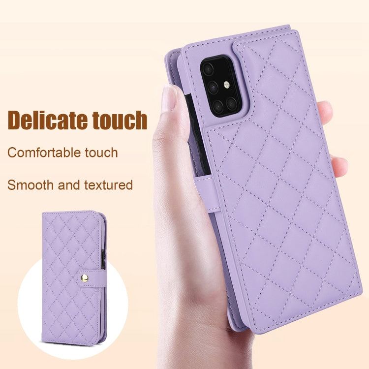 For Samsung Galaxy A51 4G Crossbody Multifunction Rhombic Leather Phone Case