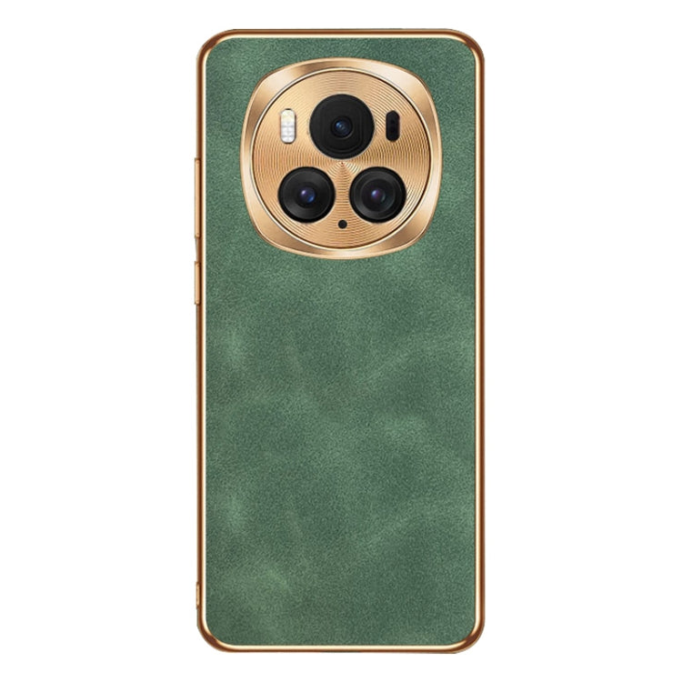 For Honor Magic6 Pro Electroplating Lambskin Leather Phone Case