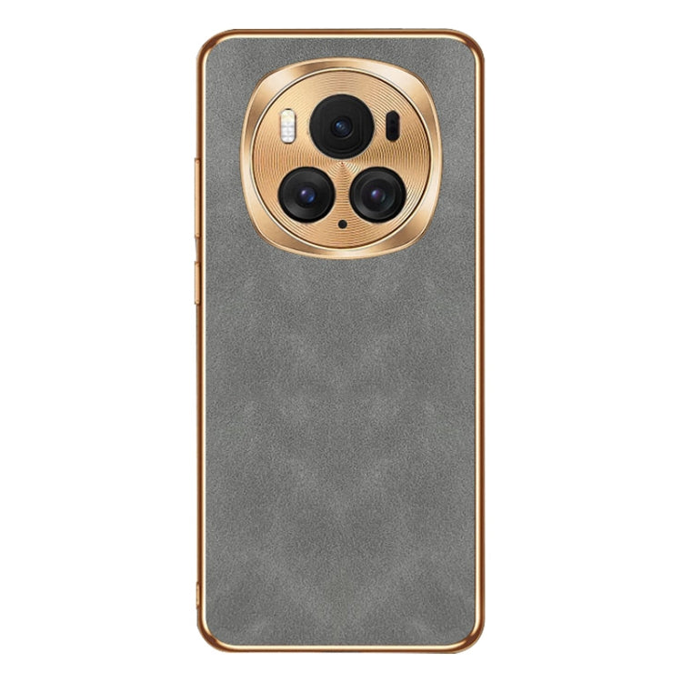 For Honor Magic6 Pro Electroplating Lambskin Leather Phone Case