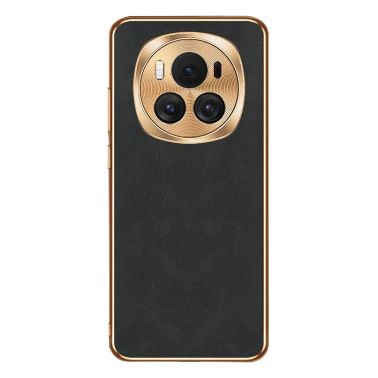 For Honor Magic6 Electroplating Lambskin Leather Phone Case