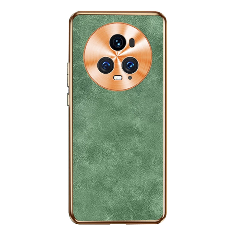 For Honor Magic5 Pro Electroplating Lambskin Leather Phone Case