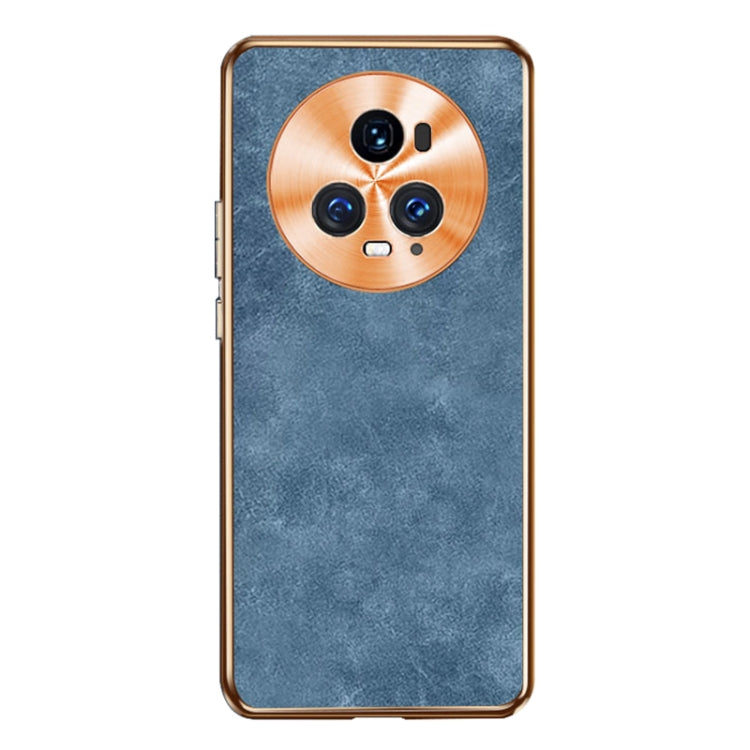 For Honor Magic5 Pro Electroplating Lambskin Leather Phone Case