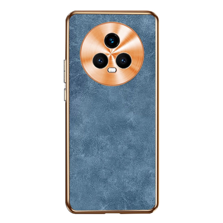 For Honor Magic5 Electroplating Lambskin Leather Phone Case