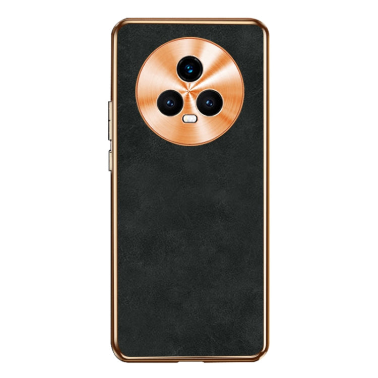 For Honor Magic5 Electroplating Lambskin Leather Phone Case