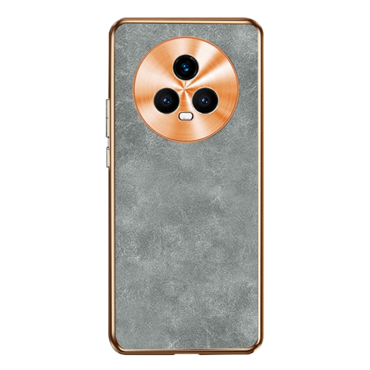 For Honor Magic5 Electroplating Lambskin Leather Phone Case
