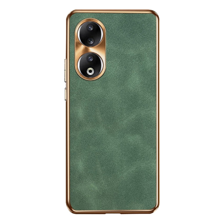 For Honor 90 Electroplating Lambskin Leather Phone Case