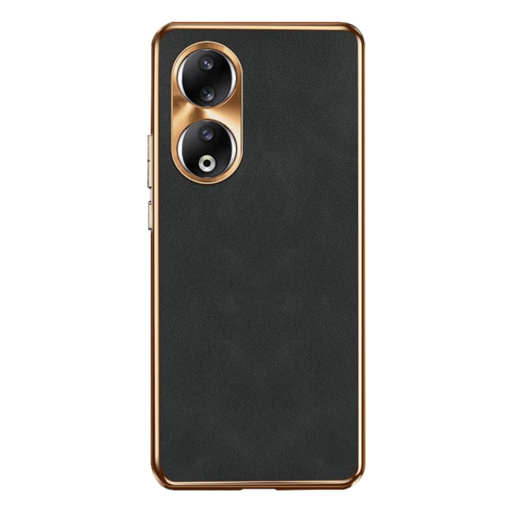 For Honor 90 Electroplating Lambskin Leather Phone Case