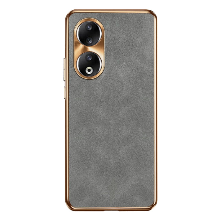 For Honor 90 Electroplating Lambskin Leather Phone Case