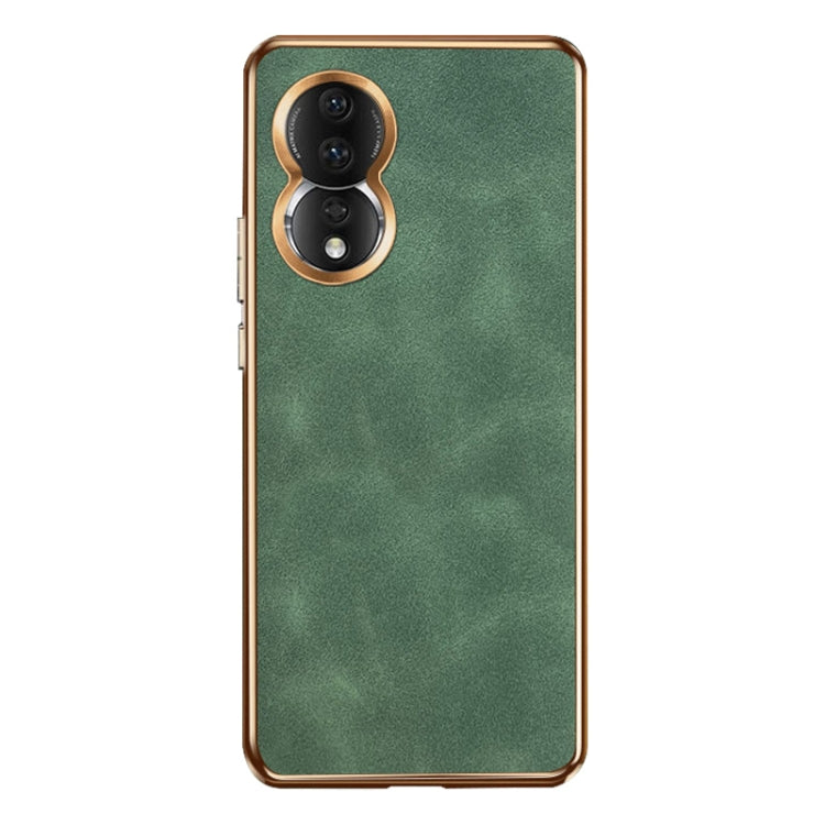 For Honor 80 Electroplating Lambskin Leather Phone Case