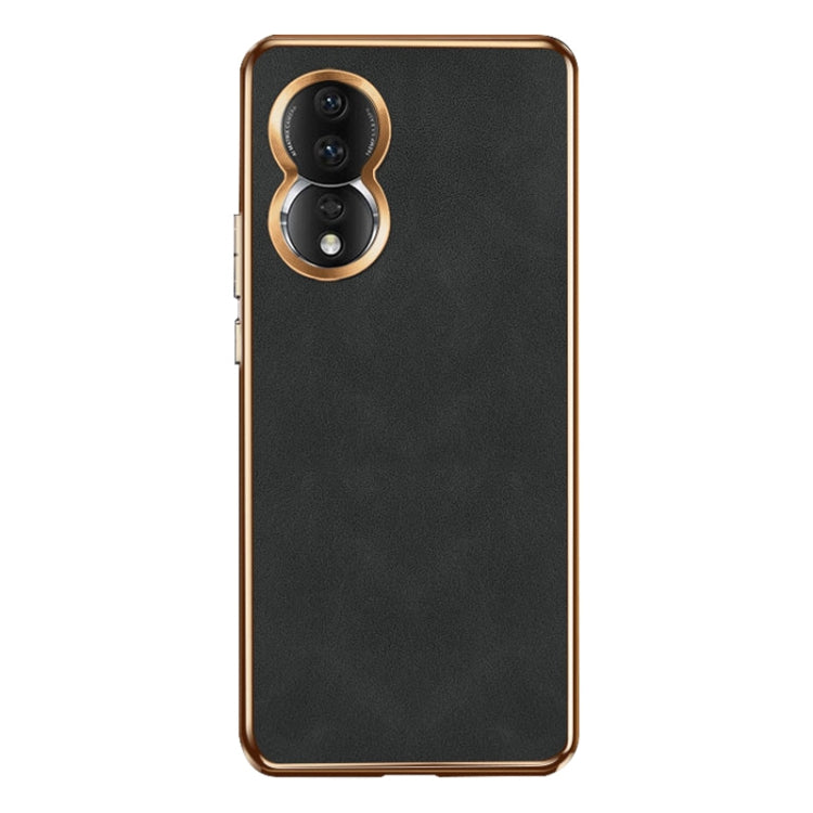 For Honor 80 Electroplating Lambskin Leather Phone Case