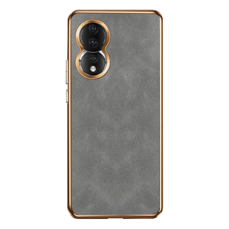 For Honor 80 Electroplating Lambskin Leather Phone Case