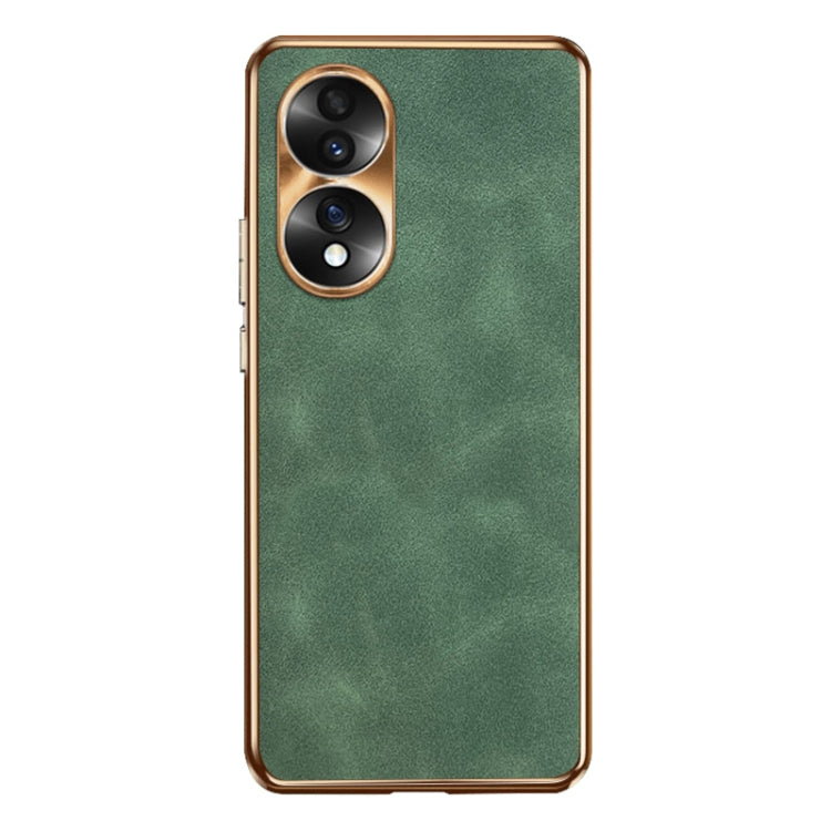For Honor 70 Electroplating Lambskin Leather Phone Case