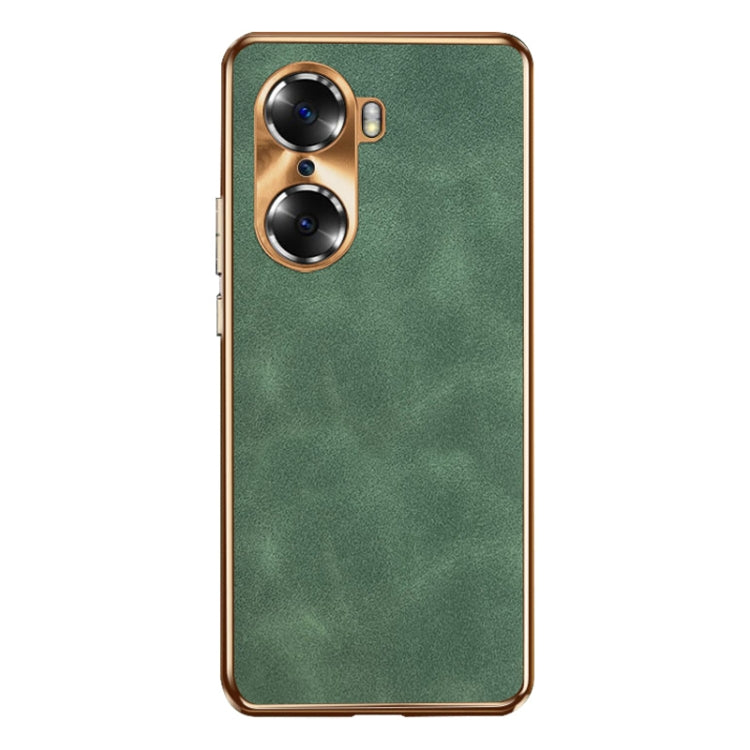 For Honor 60 Pro Electroplating Lambskin Leather Phone Case