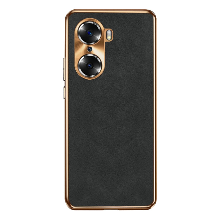 For Honor 60 Pro Electroplating Lambskin Leather Phone Case
