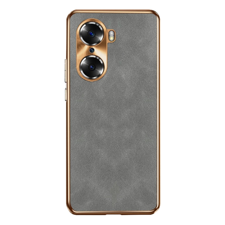 For Honor 60 Pro Electroplating Lambskin Leather Phone Case