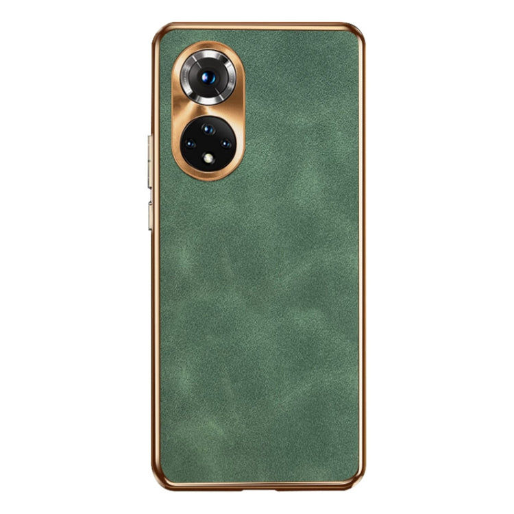 For Honor 50 Pro Electroplating Lambskin Leather Phone Case