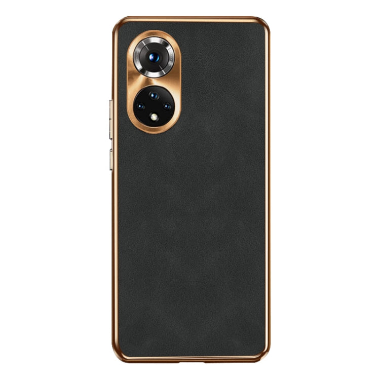 For Honor 50 Pro Electroplating Lambskin Leather Phone Case