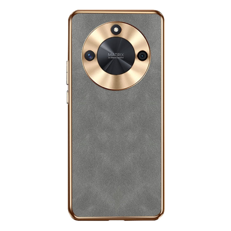 For Honor X50 Electroplating Lambskin Leather Phone Case