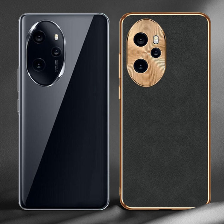 For Honor 100 Pro Electroplating Lambskin Leather Phone Case