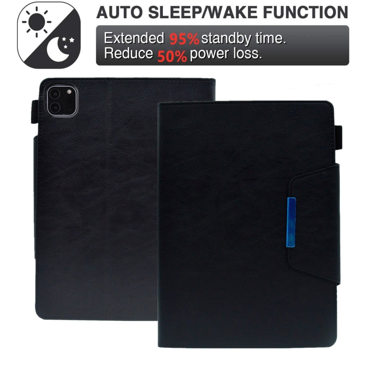 For iPad Pro 11 2025 / 2024 Suede Cross Texture Magnetic Clasp Leather Smart Tablet Case