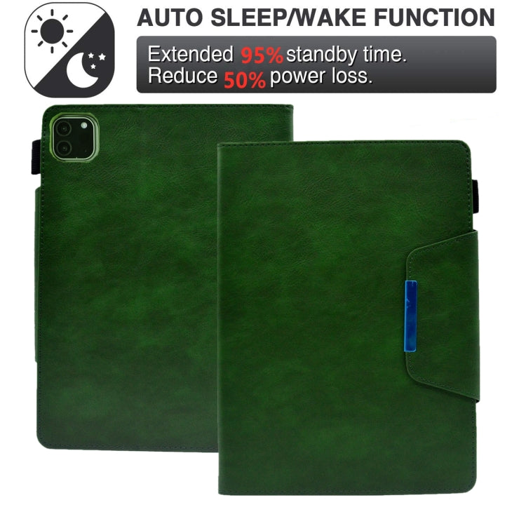 For iPad Pro 11 2025 / 2024 Suede Cross Texture Magnetic Clasp Leather Smart Tablet Case