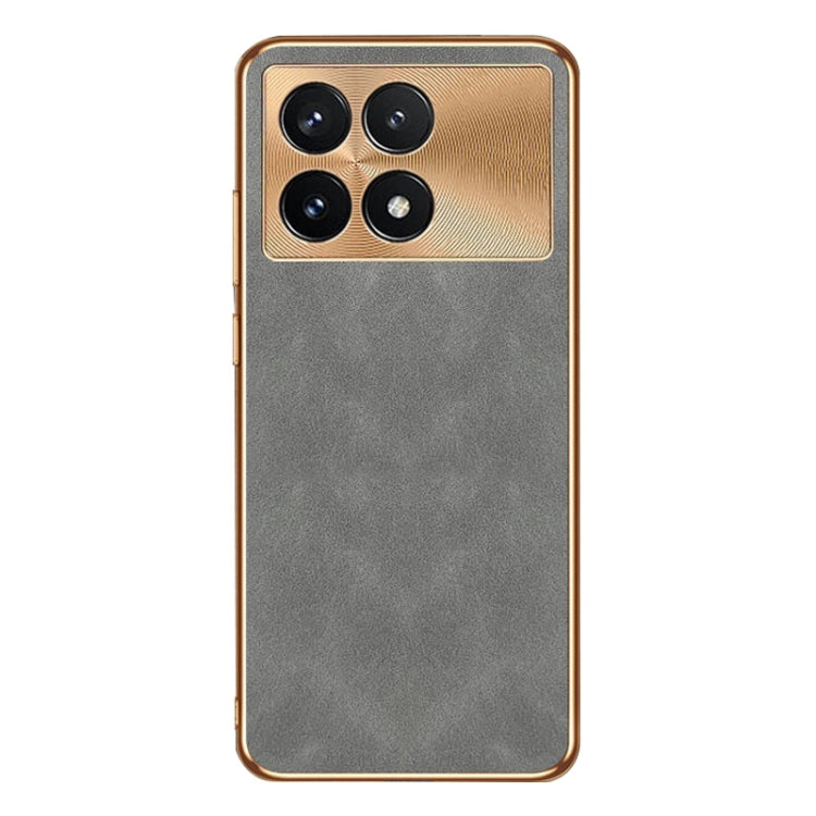 For Xiaomi Redmi K70 Electroplating Lambskin Leather Phone Case