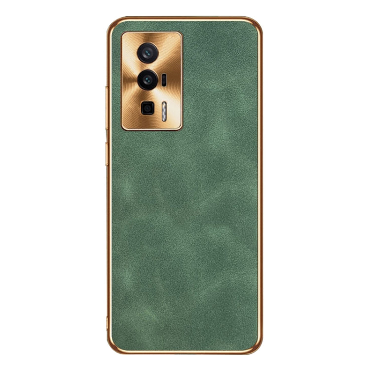 For Xiaomi Redmi K60 Electroplating Lambskin Leather Phone Case
