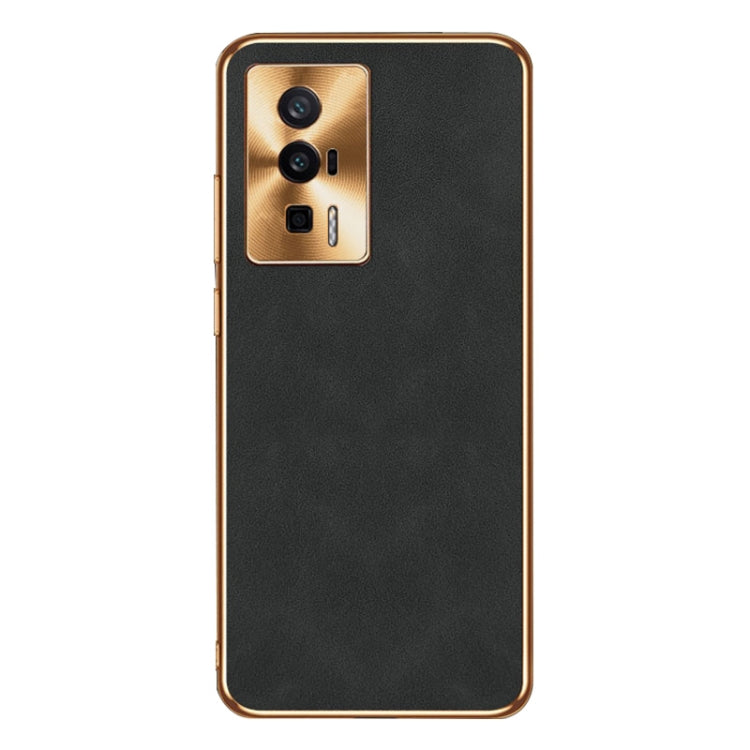For Xiaomi Redmi K60 Electroplating Lambskin Leather Phone Case