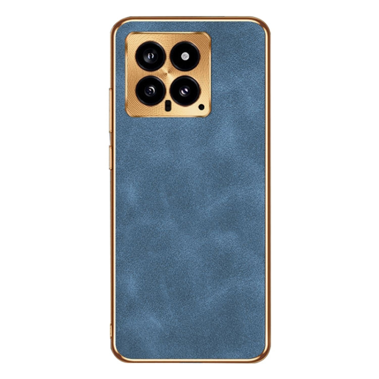 For Xiaomi 14 Electroplating Lambskin Leather Phone Case