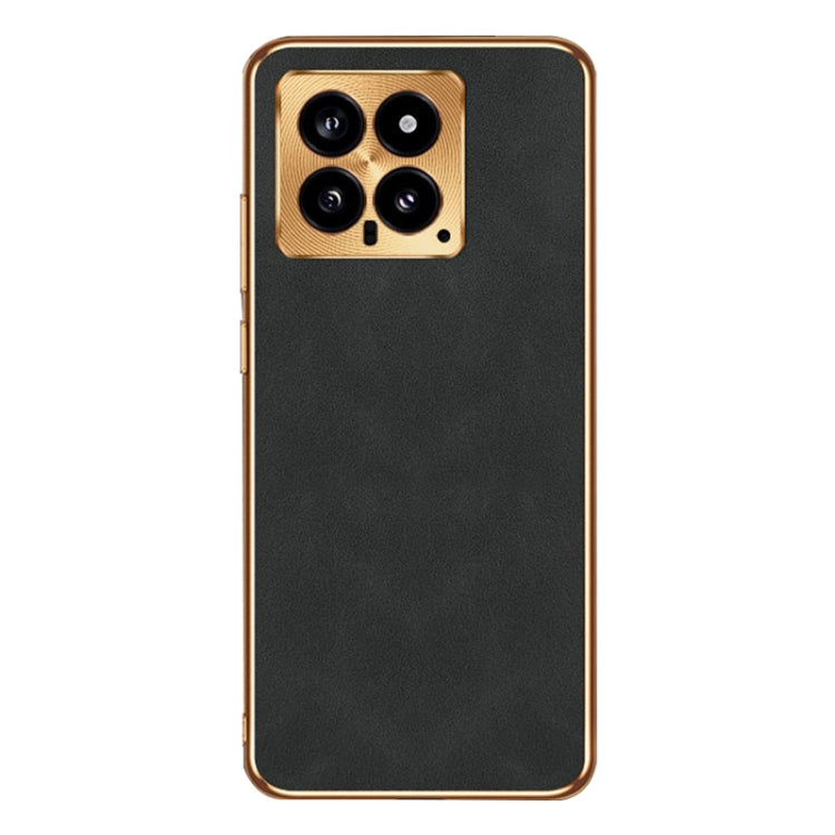 For Xiaomi 14 Electroplating Lambskin Leather Phone Case