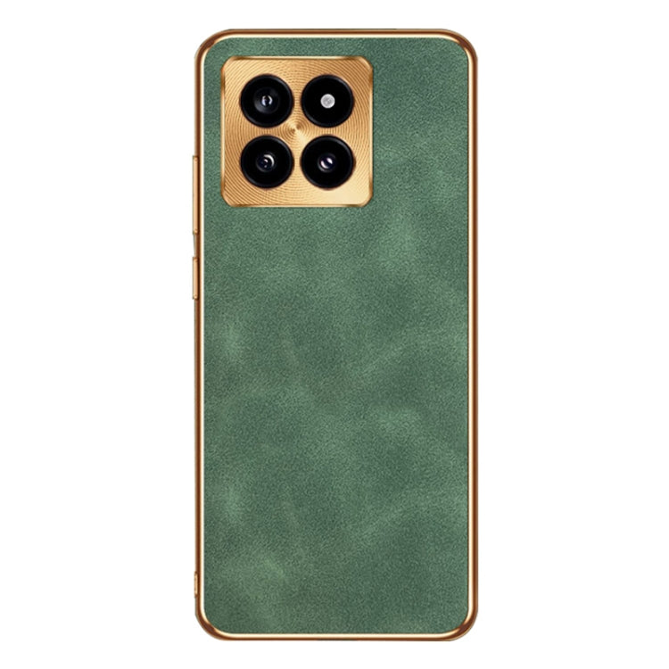 For Xiaomi 14 Pro Electroplating Lambskin Leather Phone Case