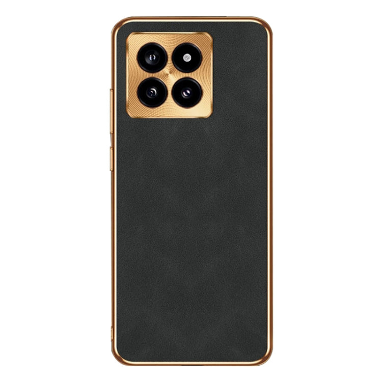 For Xiaomi 14 Pro Electroplating Lambskin Leather Phone Case