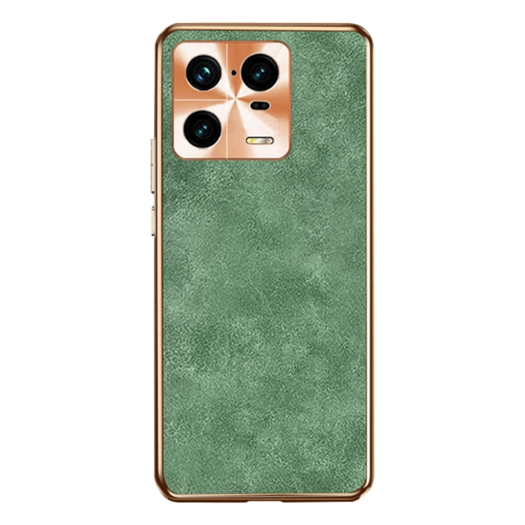 For Xiaomi 13 Electroplating Lambskin Leather Phone Case