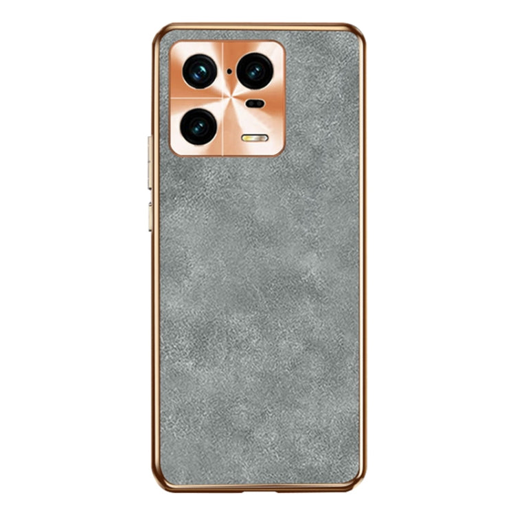 For Xiaomi 13 Electroplating Lambskin Leather Phone Case