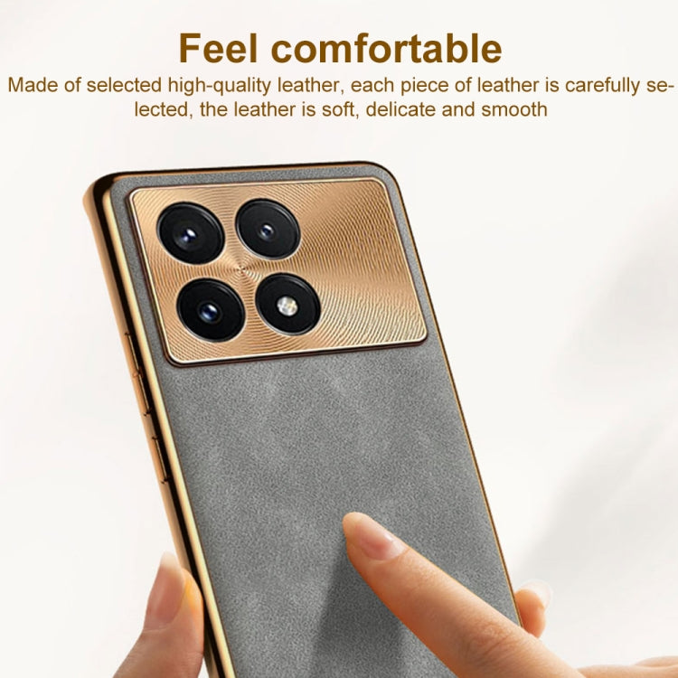For Xiaomi 14 Electroplating Lambskin Leather Phone Case
