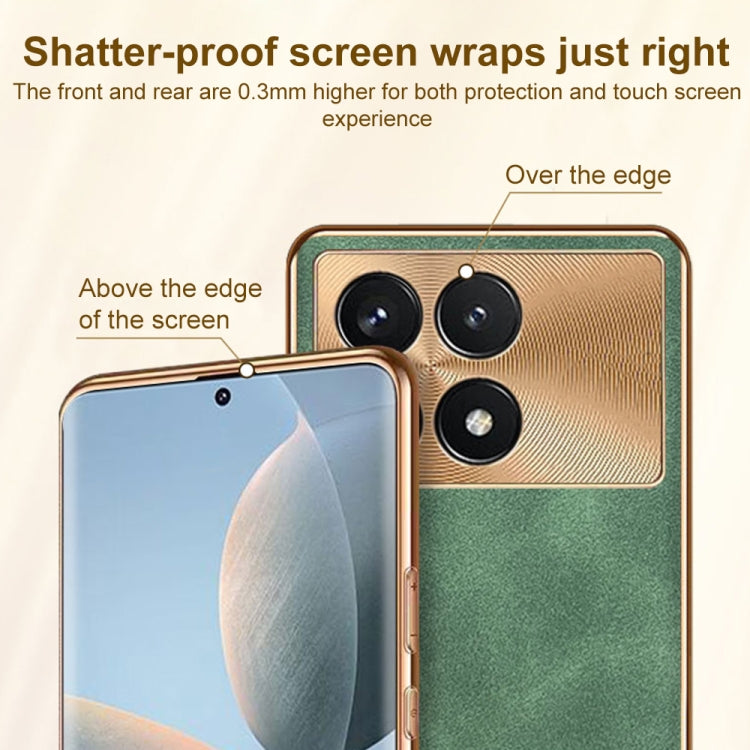 For Xiaomi 14 Electroplating Lambskin Leather Phone Case