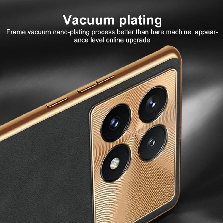 For Xiaomi 14 Electroplating Lambskin Leather Phone Case