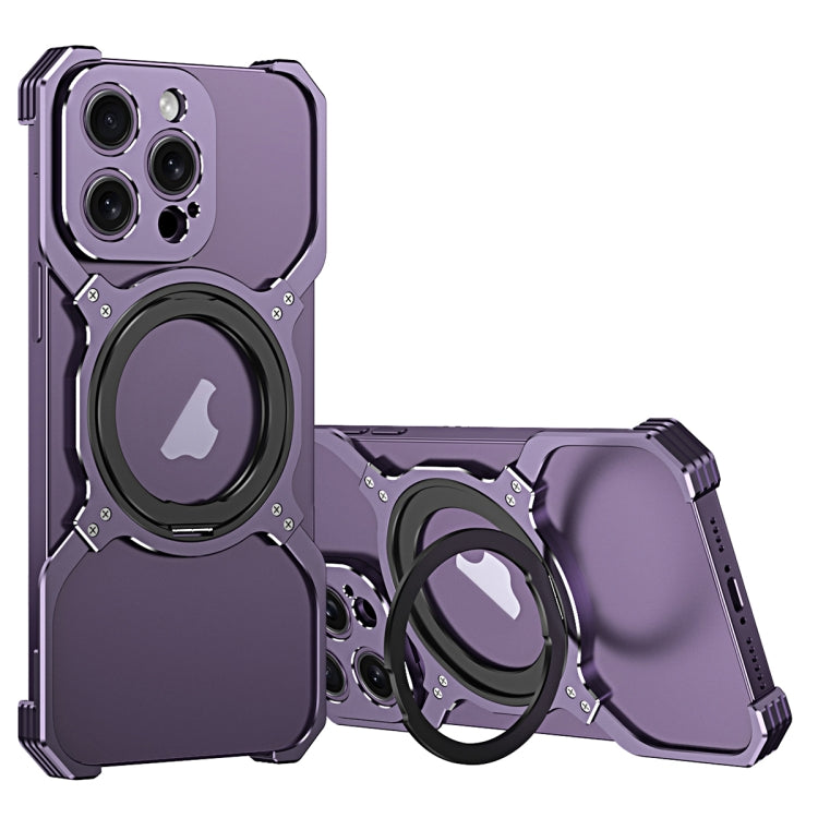 For iPhone 14 Pro Max Mechanical Arm Borderless MagSafe Holder Metal Phone Case