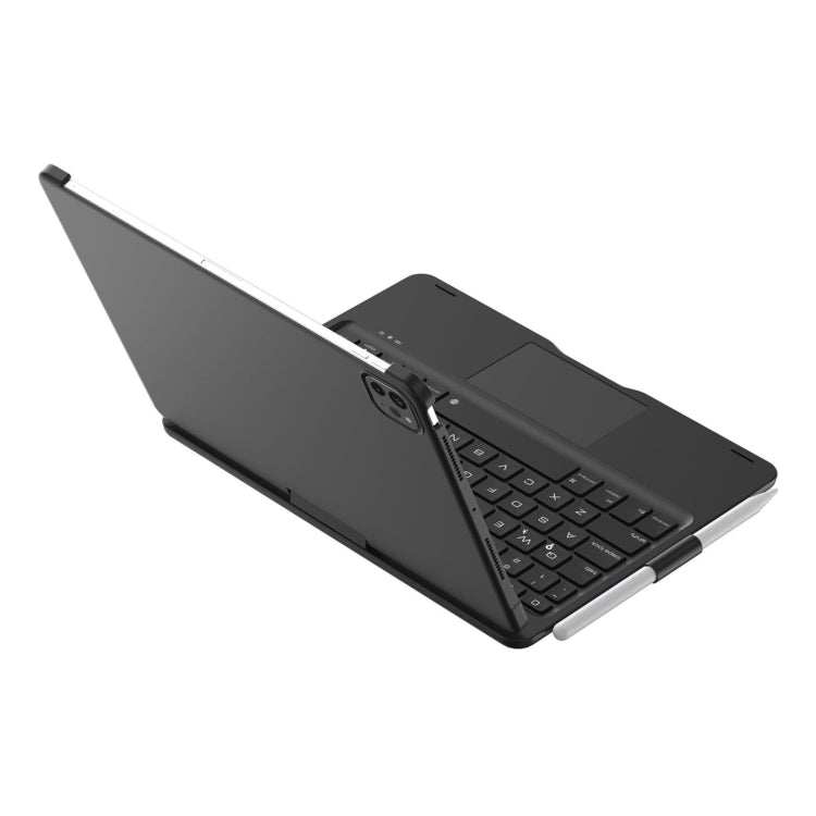 For iPad Pro 11 2024 F11AT 360 Degree Rotating Acrylic Bluetooth Keyboard Leather Case with Backlight - Black