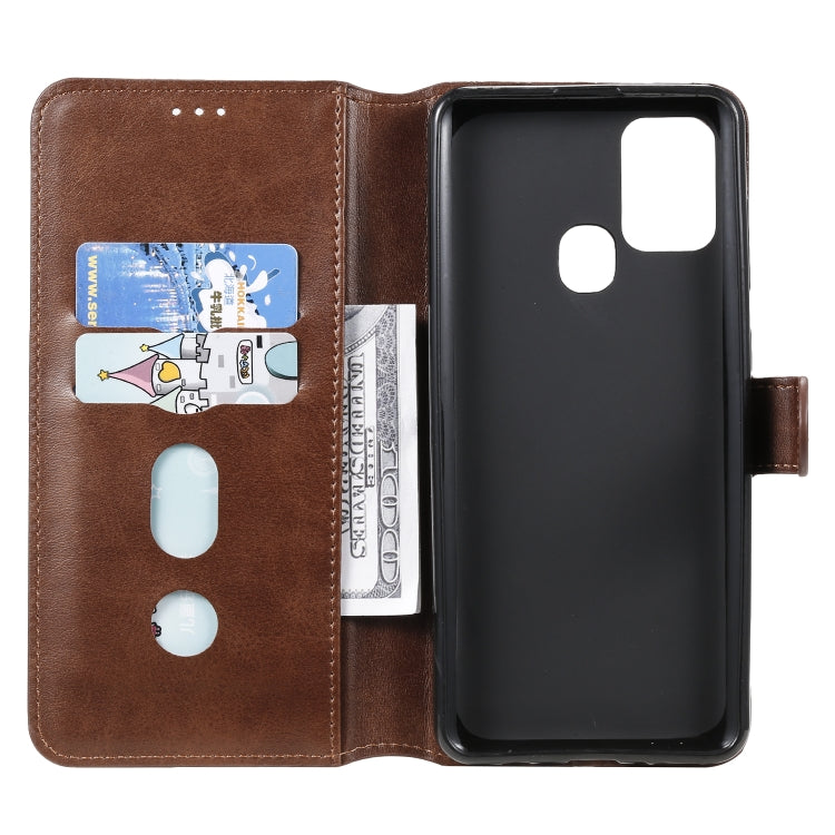 For Samsung Galaxy A21s Classic Calf Texture PU + TPU Horizontal Flip Leather Case, with Holder & Card Slots & Wallet