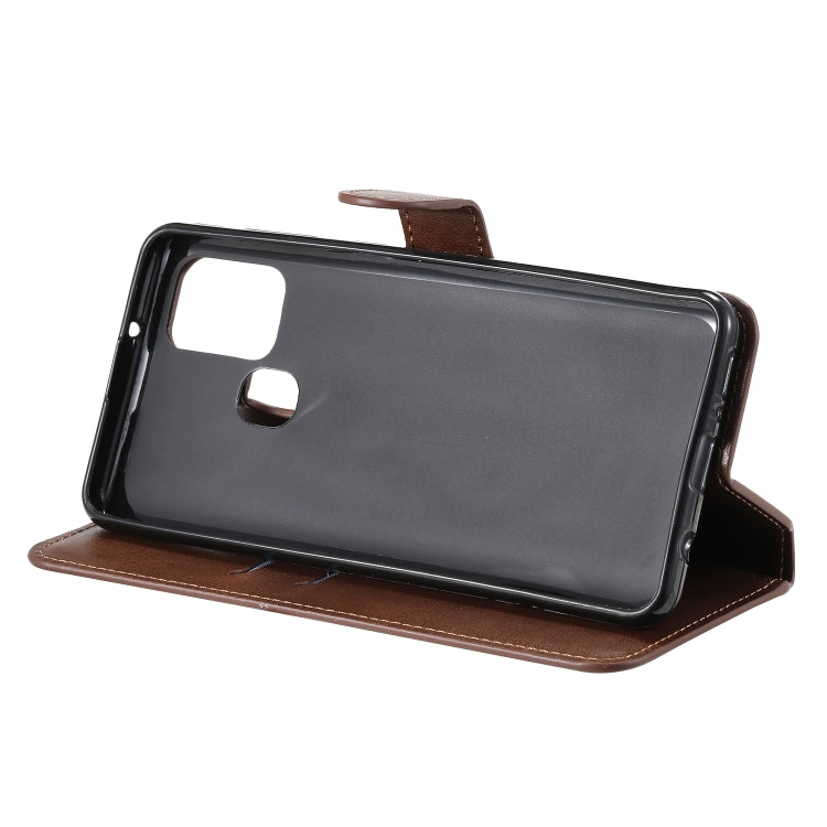 For Samsung Galaxy A21s Classic Calf Texture PU + TPU Horizontal Flip Leather Case, with Holder & Card Slots & Wallet