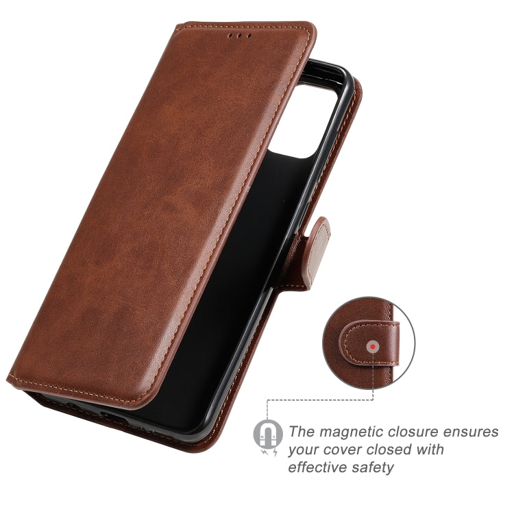 For Samsung Galaxy A21s Classic Calf Texture PU + TPU Horizontal Flip Leather Case, with Holder & Card Slots & Wallet