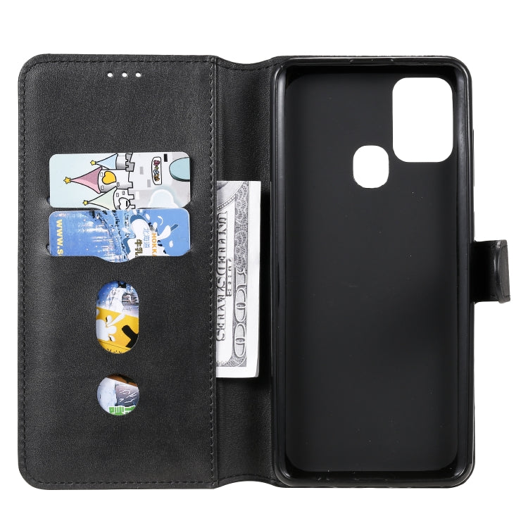 For Samsung Galaxy A21s Classic Calf Texture PU + TPU Horizontal Flip Leather Case, with Holder & Card Slots & Wallet