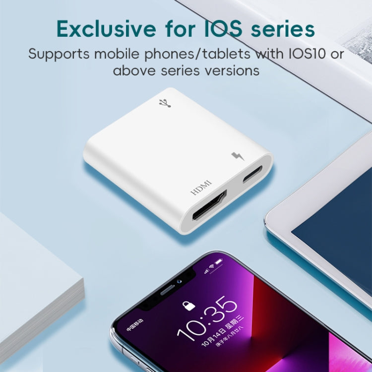 XM006 1080P iOS10.0 HDMI Mobile Phone AV Adapter - White