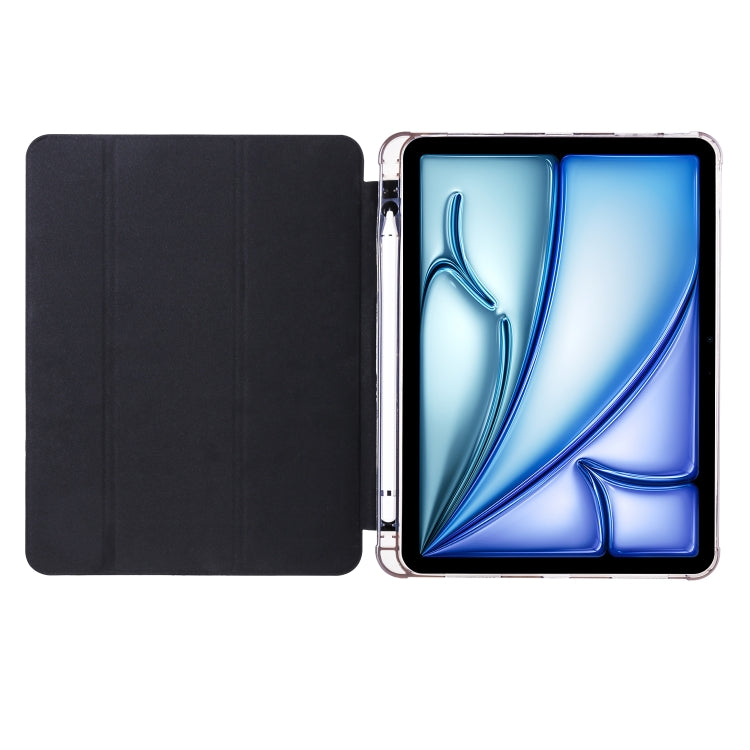 For iPad Air 11 2026 / 2025 / 2024 3-fold TPU Leather Smart Tablet Case with Pen Slot